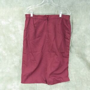 EUC Michele New York solid Burgundy Straight Vintage Size 16      8264